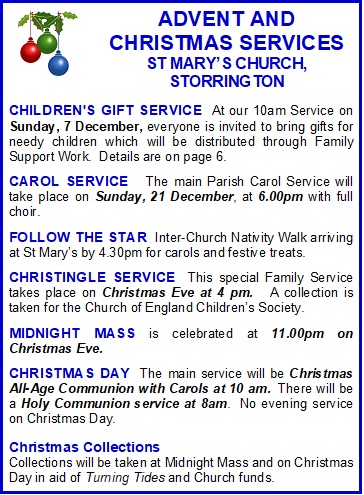 Christmas services 2025