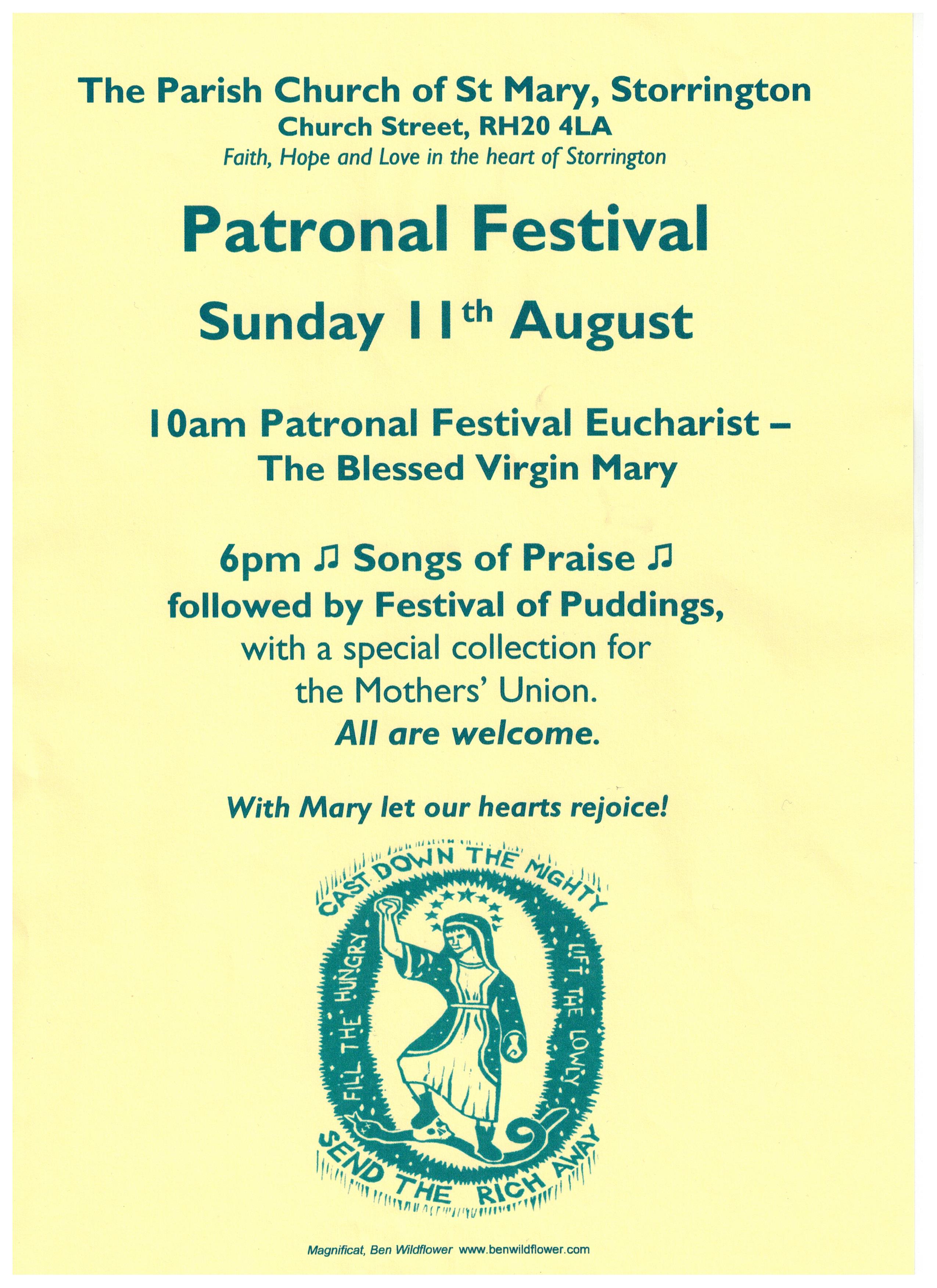 Patronal Festival poster St Mary Stor 2024